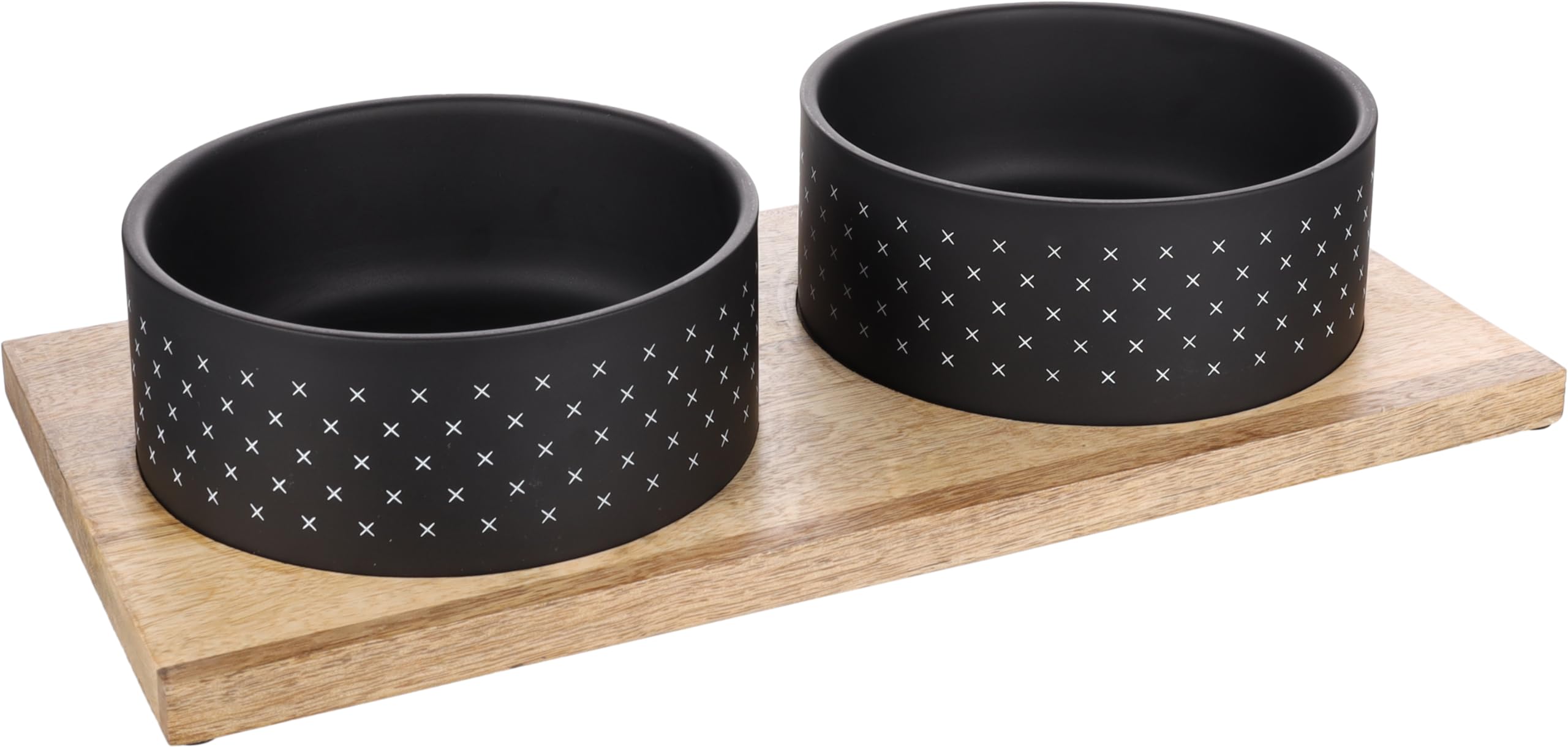 Flamingo FEEDING BOWL DUO DINNER NERVO BLACK DIAMETER 17CM 2x1170ML
