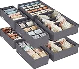 SONGMICS 8-Piece Underwear Drawer Organisers Set Slate Grey RUS08GY