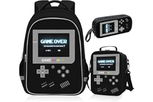 TILYTADLY School Backpack For Boys - Gamer Boys Backpack For Kids Children Teens Elementary Middle School - Ages 6-18，17″