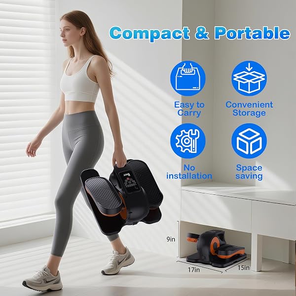 UNDER DESK ELLIPTICAL EXERCISE MACHINE, ELECTRIC UNDER-DESK ELLIPTICAL FOR SENIORS – MINI ELLIPSE LEG EXERCISER WITH 12-SPEED TOUCH SCREEN, REMOTE CONTROL & REVERSIBLE MOTION (BLACK)