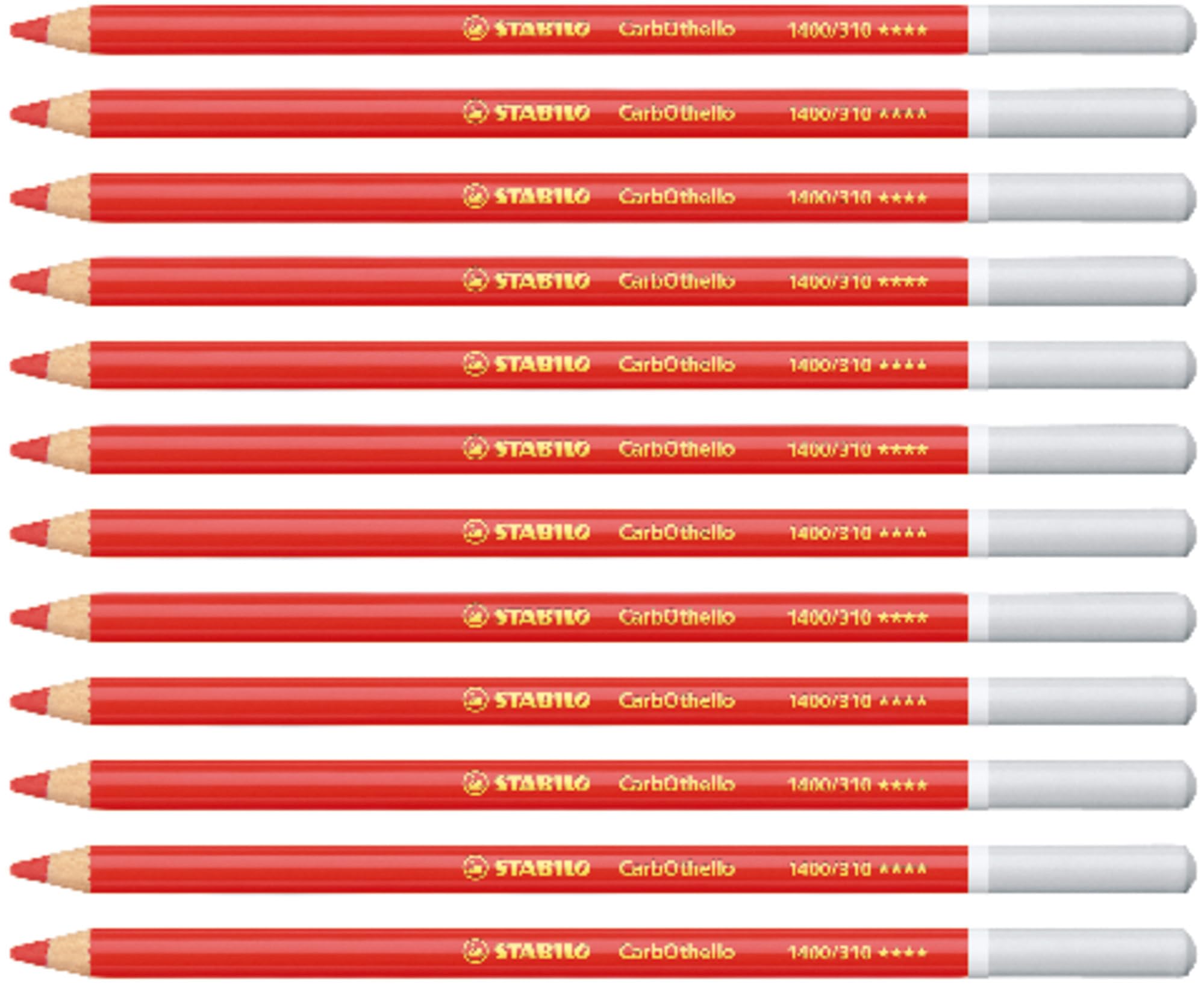 STABILO CarbOthello - Chalk-Pastel Pencil - Pack of 12 - Carmine Red