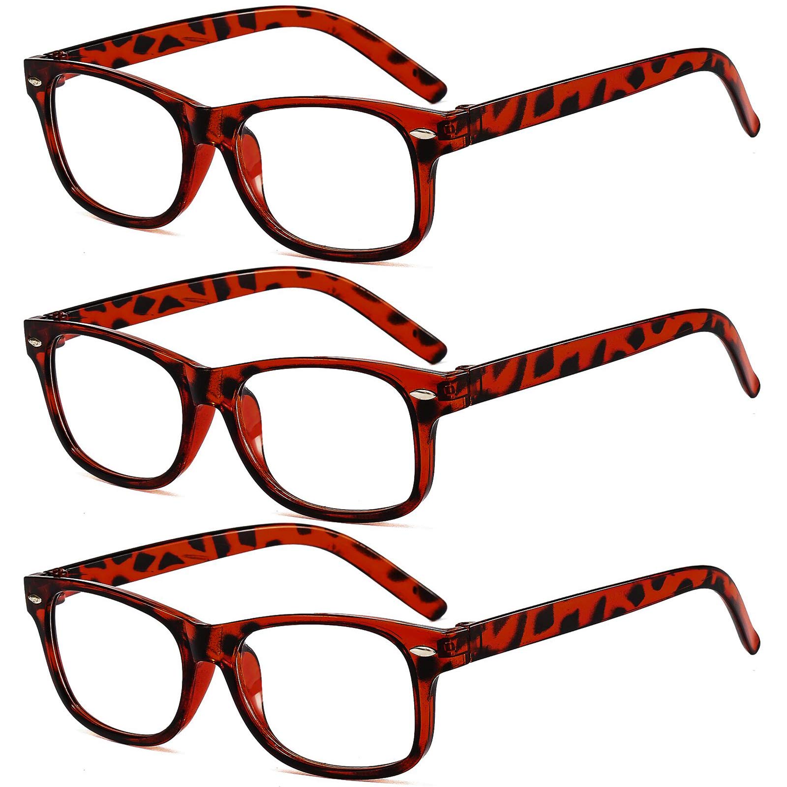 Suertree 3 Pack Reading Glasses Spring Hinge Computer Glasses Square Presbyopic Reader Glasses Aided Eyelasses Unisex 1.5 KS9809C1 — image 1