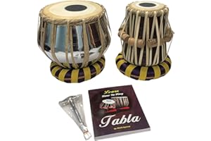 Satnam Bayan Hand Crafted Professional Tabla Drum Set Hammer Music Book - Steel