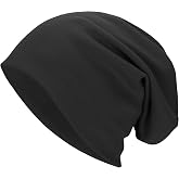 Slouchy Beanie Hats for Men Women Lightweight Cotton Gnome Hat Skull Cap | Ultra-soft high stretch baggy fit, stylish for daily wear, travel, sleep, bad hair days and halloween cosplay costumes