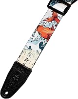 Levy's Leathers 2 inch Polyester Guitar Strap with Leather Ends Koi Fish view 5