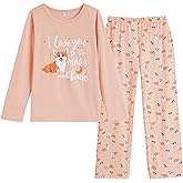 Vopmocld Young Girls Lovely Bunny Pajama Sets Cotton Long Sleeve Pjs Clothes Sleepwear Shirts
