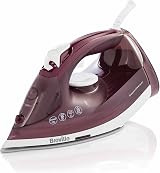 Breville SuperSteam Steam Iron 2400W Ceramic Soleplate 300ml Tank Red Silver