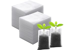 GREANER 400 PCS Plant Nursery Bags, 3.5"x4.7" Biodegradable White Pots for Plants, Fabric Seedling Plant Grow Bags, Nursery Bags for Gardening Seed Plant Bag, Indoors and Outdoors Use