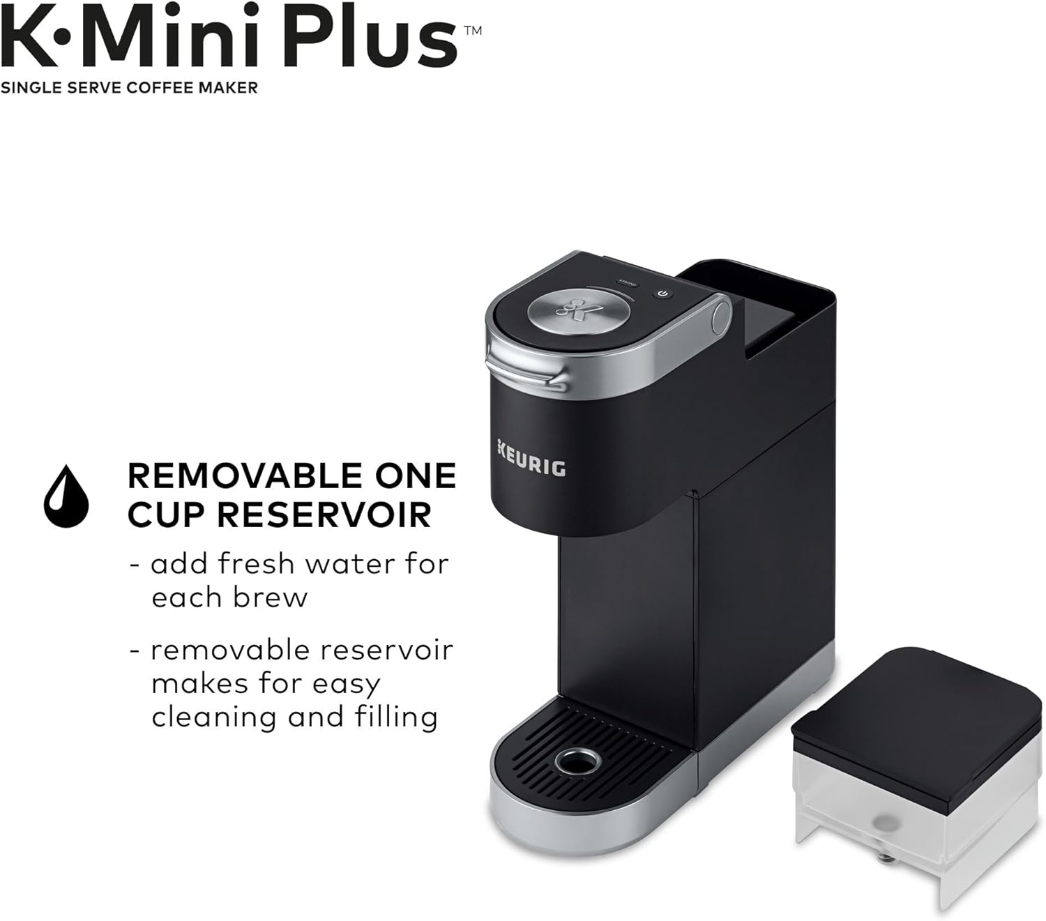 Keurig K-Mini Plus Coffee Maker, Single Serve K-Cup Pod Coffee Brewer, Comes With 6 to 12 Oz. Brew Size, K-Cup Pod Storage, and Travel Mug Friendly, Black: Kitchen & Dining