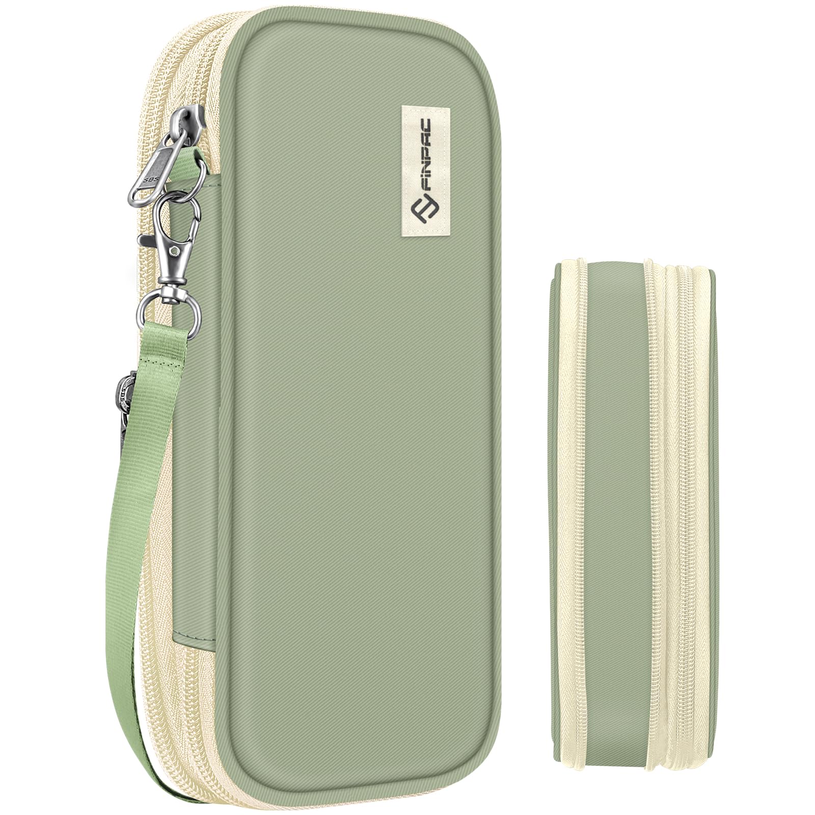 Photo 1 of FINPAC Expandable Pencil Case, Large Capacity Pencil Box, Pen & Marker Storage Pouch Stationery Organizer for Men Women Outdoors, Pen Bag Office Supply, Green