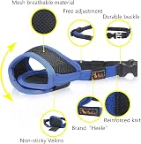 HEELE Breathable Mesh Dog Muzzle Adjustable Belt Soft Pad Size Small Blue view 3