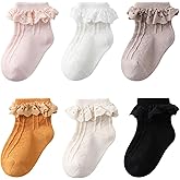 Zumou Toddler Lace Socks Girls Ruffle Eyelet Frilly Princess for Baby Little Kids