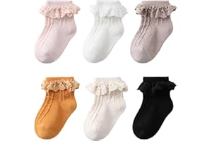 Zumou Toddler Lace Socks Girls Ruffle Eyelet Frilly Princess for Baby Little Kids
