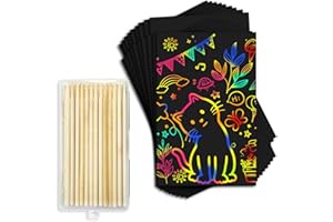 Cityrosy Rainbow Scratch Paper for Kids: 120 Pcs Scratch Art for Kids Sets Arts and Crafts Birthday Gifts for 3-12 Years Old Girls Boys Classroom, Party, Games