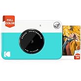 KODAK Printomatic Full-Color Instant Print Digital Camera, Zink 2x3" (5.1x7.5 cm) Sticky-Back Photo Paper, 5MP, Portable, Creative Fun Gift for Birthday, Christmas, Holiday, Blue