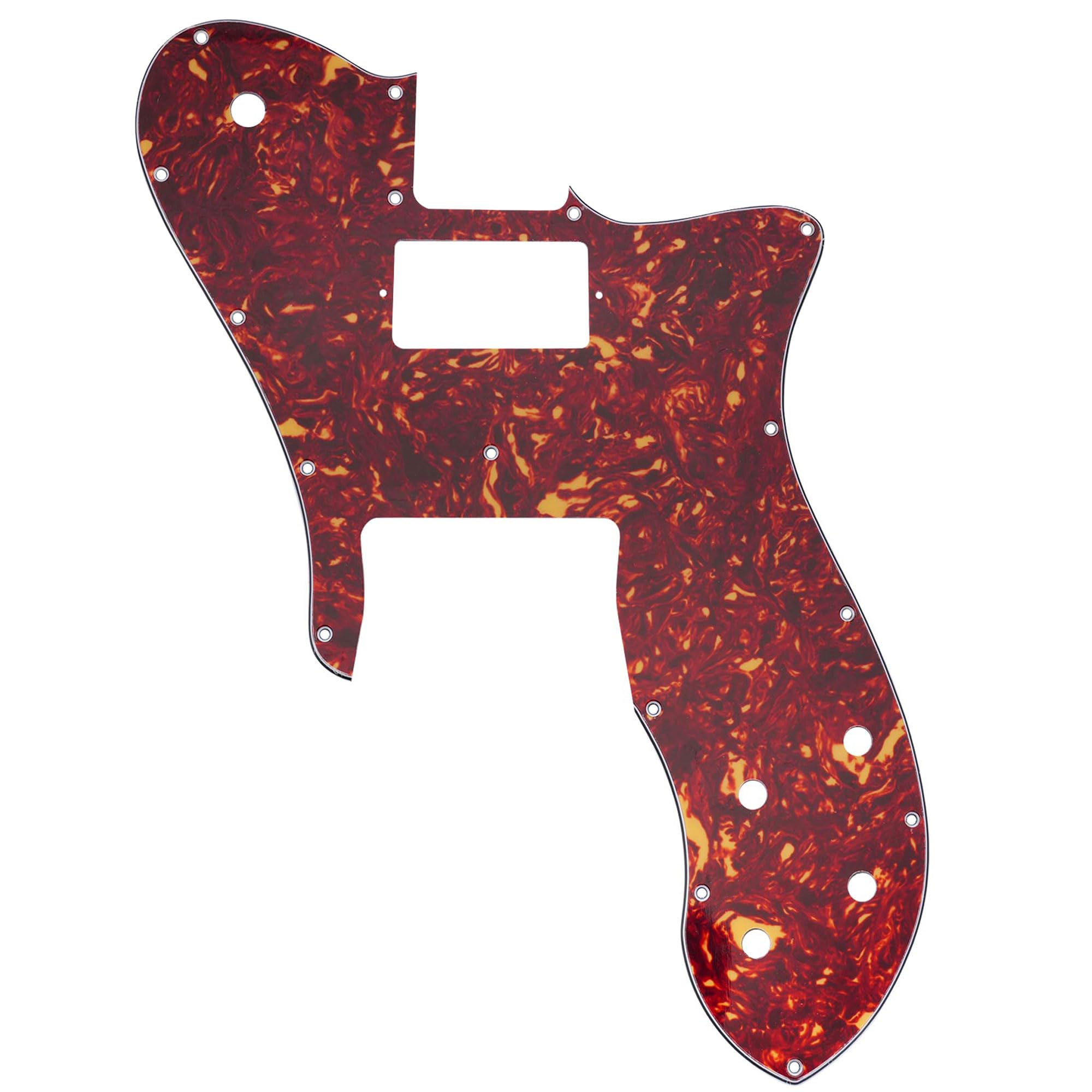 Musiclily Pro 16 Holes Single H Guitar Pickguard For USA/Mexico Fender 72 Tele Custom Style Electric Guitar, 4ply Vintage Tortoise