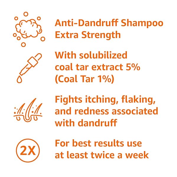 AMAZON BASICS THERAPEUTIC PLUS COAL TAR ANTI-DANDRUFF SHAMPOO EXTRA STRENGTH 1% COAL TAR, 6 FL OZ, PACK OF 1