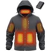 Wulcea Graphene Heated Fleece Jacket for Men 12V Fast Charge 18400mAh Large Capacity
