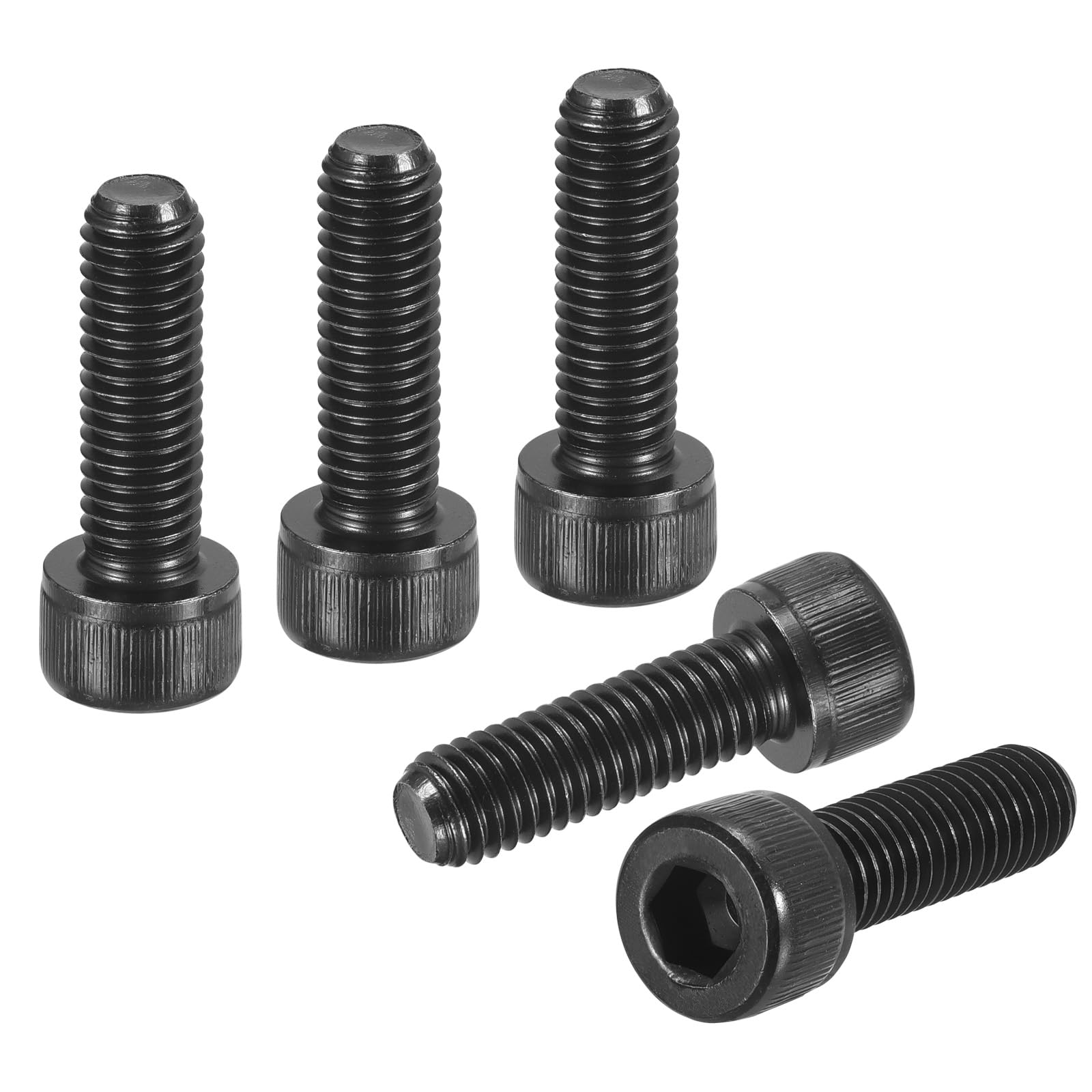 DTGN M8-1.25x25 Socket Head Cap Screws Bolts - 25Pack - Good for Road Bicycle, Mountain Bike, Auto, Motorcycle - Carbon Steel Hex Head Metric Screws, Black