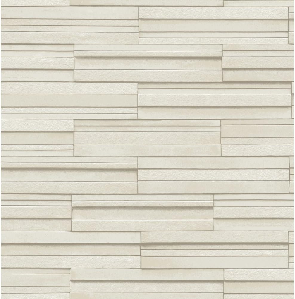 BHF Ceramica Slate Tile Cream Kitchen and Bathroom Wallpaper, Panna FD40125