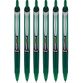 Pilot Precise V10 RT Retractable Liquid Ink Rollerball Pens, Bold Point, 1.0mm, Green Ink, 6 Count