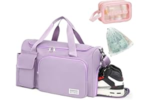 Gym Bag Womens Men with Shoes Compartment and Wet Pocket, Lightweight Foldable Travel Duffel Bag Sport Gym Tote Bags Weekend 