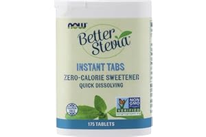 NOW Foods, Better Stevia Instant Tabs, Zero-Calorie Sweetener, Certified Non-GMO, Gluten-Free, 175 Tablets