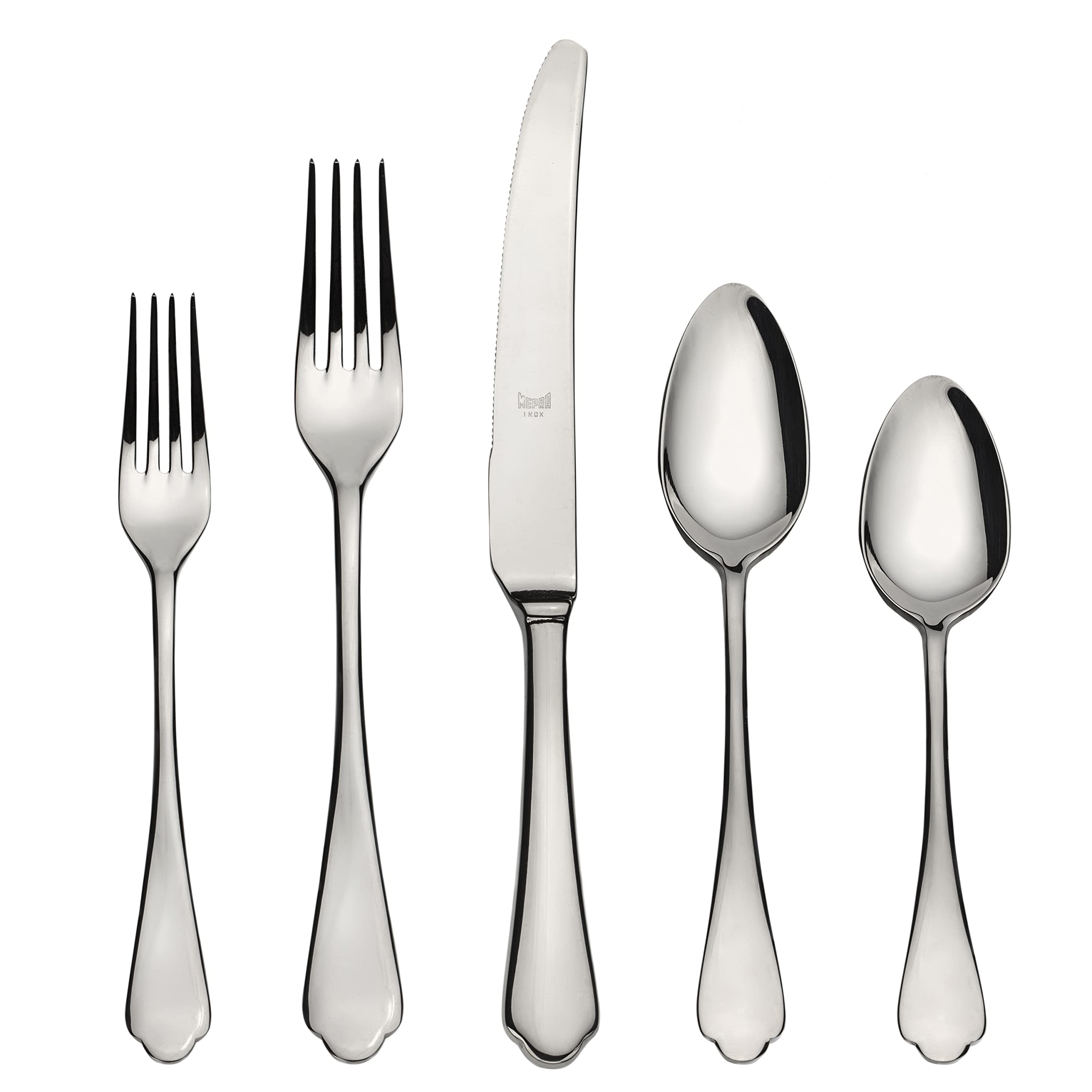 Photo 1 of MEPRA 106422005 Dolce Vita 5-Piece Durable 18/10 Stainless Steel American Style Flatware Cutlery Set for Fine Dining, Dishwasher Safe, Service for 1