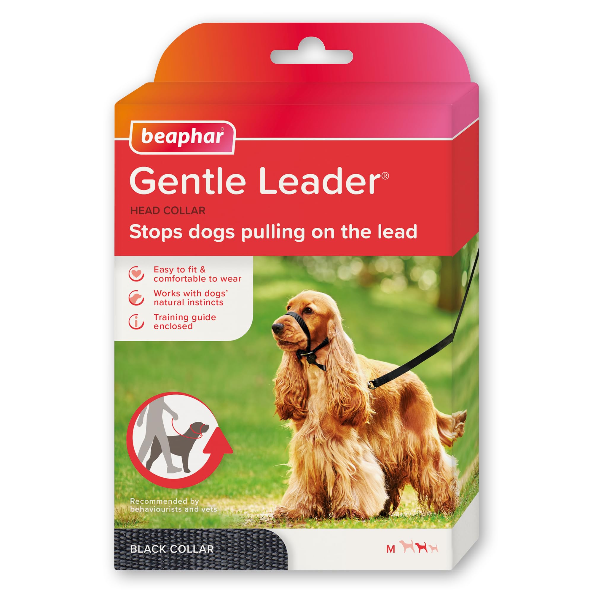 Beaphar - Gentle Leader Head Collar for Medium Dogs - Training Aid - Stops Pulling On The Lead – Immediate Effect - Adjustable Comfortable Fit – Anti-Pull Collar - Behaviourist Endorsed – BLACK x 1