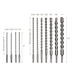 HLOFIZI SDS Plus Bits 11-Piece Rotary Hammer Drill