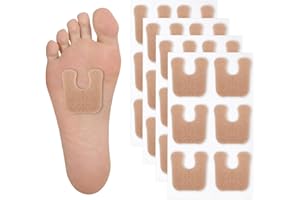 24 Pieces U-Shaped Callus Cushions, Thick Felt Metatarsal Foot Pads, Self-Adhesive Small Horseshoe Corn Pads for Feet Bottom 