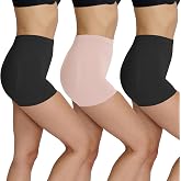 Skinnygirl Women's Tummy Control Seamless Shaping Boyshorts, High Waist No-Show Everyday Shapewear for Women, 3-Pack