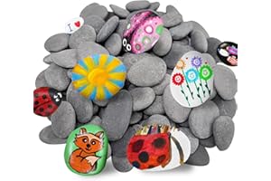 cssopenss 120 Pcs River Rocks for Painting, 25 Pounds 2-3in Naturally Rocks for Painting, 120 Chunk Flat Rocks for Painting, Unique Stones for DIY Gifts Art Craft Decor