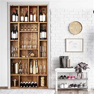 Vinilo Para Puerta 3D Sunsetmural De Puerta 3D77X200Cm Biblioteca 3D