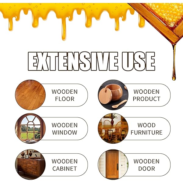 UYUAN BEESWAX SPRAY CLEANER WITH SPONGE & TOWEL FOR WOOD FURNITURE, NATURAL BEESWAX CARE FOR WOOD FLOORS, FURNITURE, TABLES, CABINETS (LEMON)