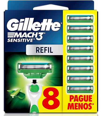 Kit Gillette Mach3 Sensitive Aparelho + 9 Cargas Aloe Vera | Amazon.com.br