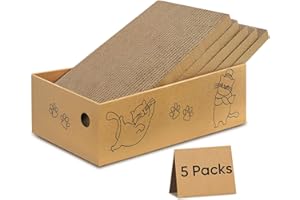 AGYM Cat Scratcher Cardboard Box for Indoor Cats 5 Packs in 1, Cat Scratching Pad Cardboard Box for Indoor Cats and Kitten, L