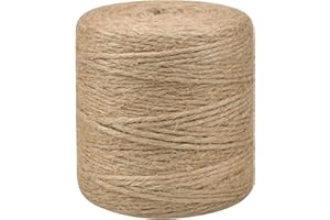 100M 3Ply Natural Jute Twine Cord, Arts and Crafts Jute Rope, Garden Hemp Rope Packing String for Gifts Wrapping, DIY Crafts,