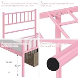 Yaheetech 3ft Single Metal Bed Frame with Headboard Footboard Pink view 4