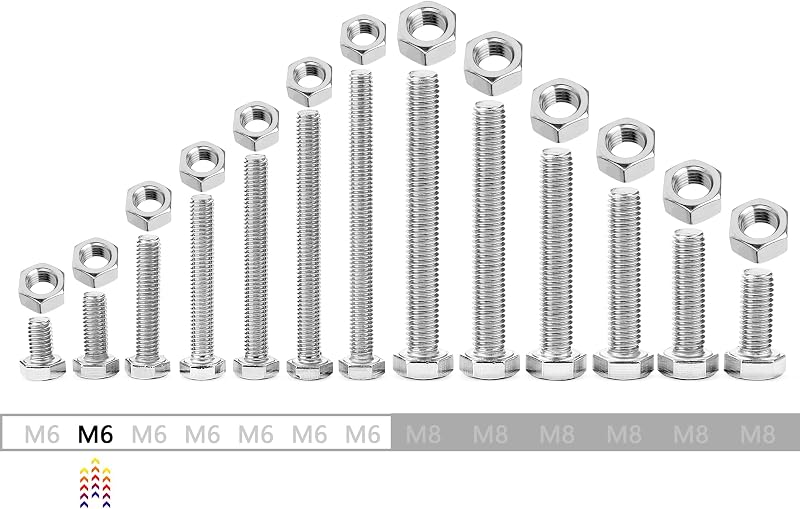 50 Sätze Sechskantschrauben M6x16 mm Edelstahl Schrauben M6
