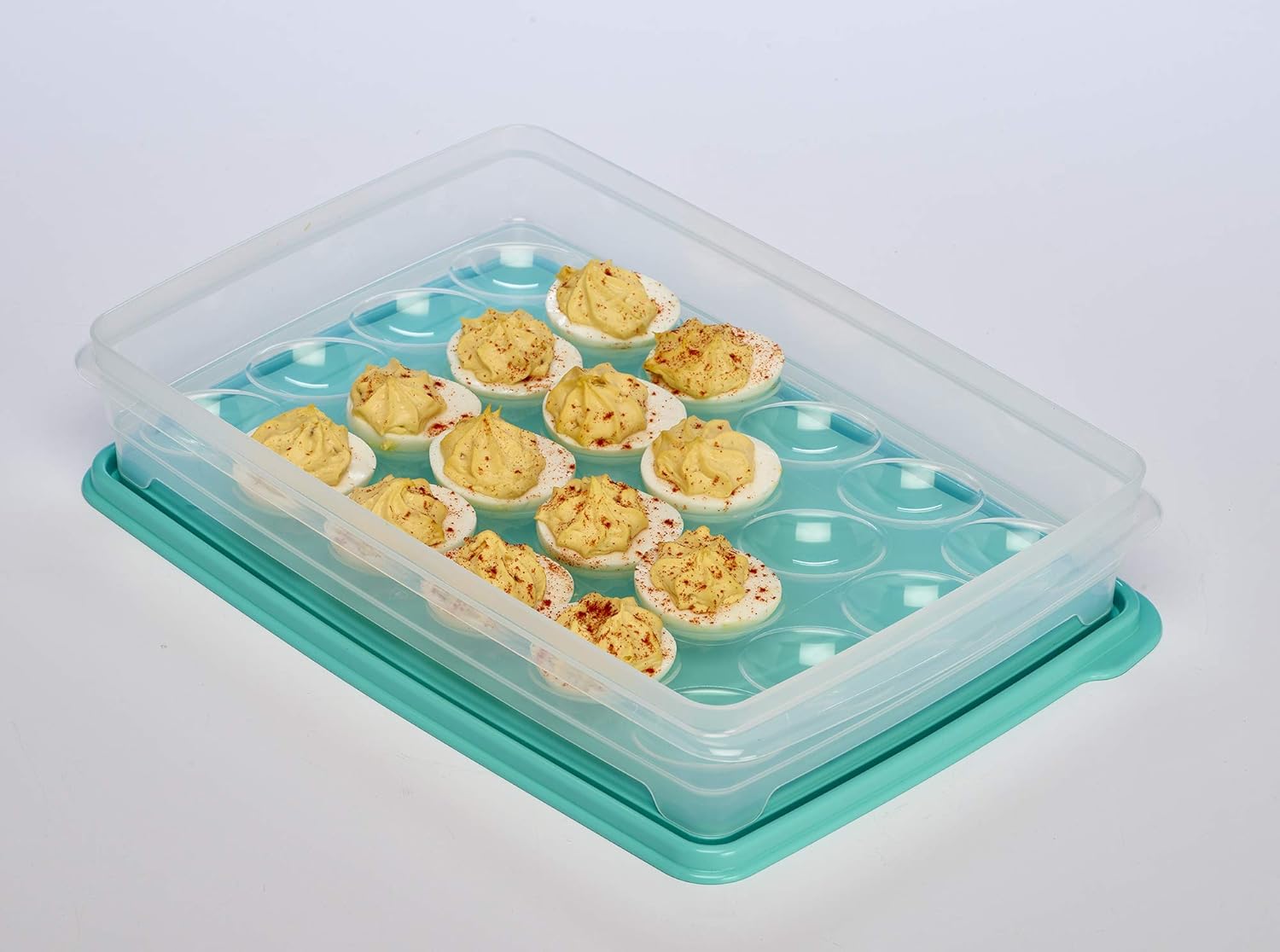 Deviled Egg Tray Carrier with Lid Container for 24 Eggs Buddeez Inc