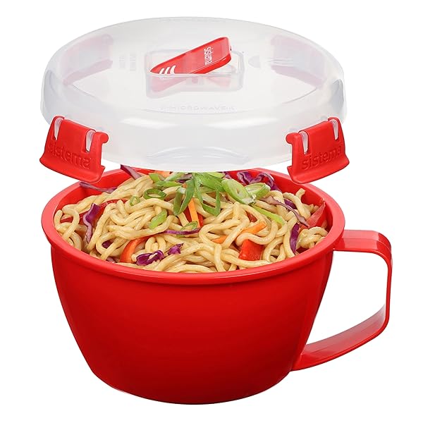 SISTEMA 1109ZS MICROWAVE COLLECTION NOODLE BOWL, 1 COUNT (PACK OF 1), RED