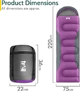 Trail Alpine 400 Hooded Sleeping Bag Purple 0C 4 Season 2 Way Zipper view 7