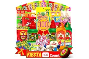LAS POSADAS MEX. LLC Las Posadas Mexican Candy Assortment – 100 PCs – Spicy, Sweet, Sour Dulces Mexicanos Assortment Pack – Mexican Snacks for Kids and Adults (Fiesta Pack)