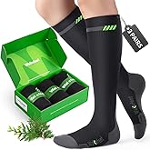 Wakefeet Medical Compression Socks for Men & Women, 3 Pairs 20–30mmHg Graduated Compression Stockings for Travel, Flight, Running, Cycling, Pregnancy, Nurses