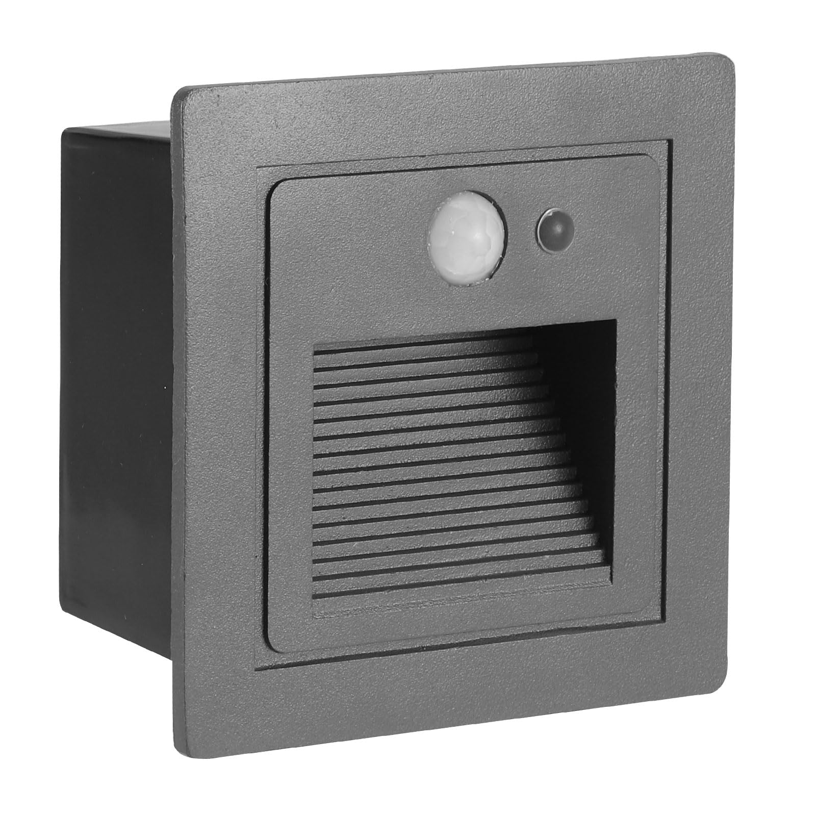 PATIKIL 3000K LED Step Light, 3W 120V Recessed Motion Sensor Stair Light Aluminum Waterproof 105lm Yellow Stairway Lights Indoor Outdoor, Grey Shell