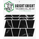 Bright Knight Decals Fire Helmet Tetrahedrons - Set of 16 Reflective Black Trapezoid Fire Helmet Stickers - 3M Vinyl with Acrylic Adhesive for Firefighters, Helmets, Laptops &amp; Bumpers, Pack of 1