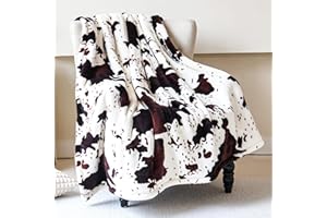 FLYSOWL Cow Print Blanket Throw Blanket All-Season Throw Warm Blanket Ultra Soft Blanket Cute Farmhouse Decor for Bed Couch T