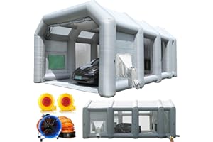Sewinfla Professional Inflatable Paint Booth 30x20x13Ft with Air Extractor Device, Portable Spray Paint Booth with High Efficient Ventilation System for Cars, Auto Parts, Furnitures Painting