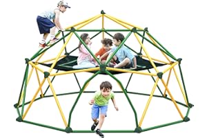 SYBRIOKA 13FT Climbing Dome Tower with Hammock Canopy, Outdoor Geometric Dome Climber for Kids Toys, Jungle Gym Playground Backyard Play Equipment, Geometric Dome Supporting 1000 LBS (Green, 13FT)
